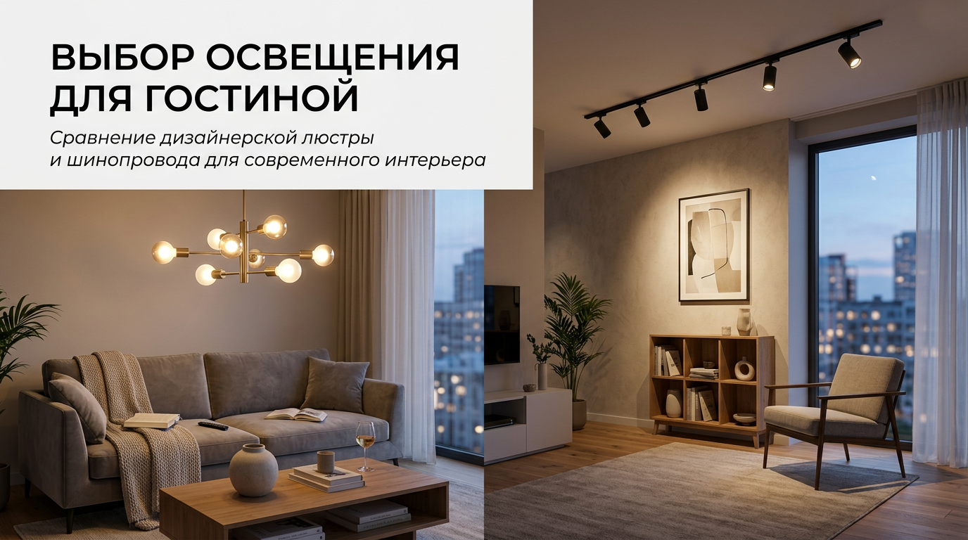 Люстра или шинопровод для гостиной: что выбрать