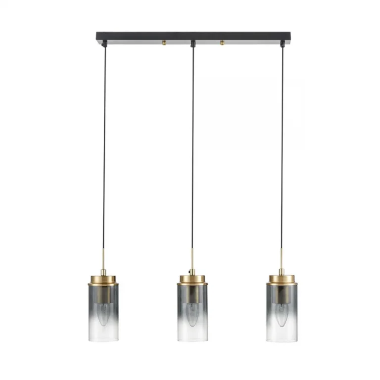 8101/3A COMFI LN25 черный/бронза металл/стекло Подвес Е14 3*40W 220V ISHA