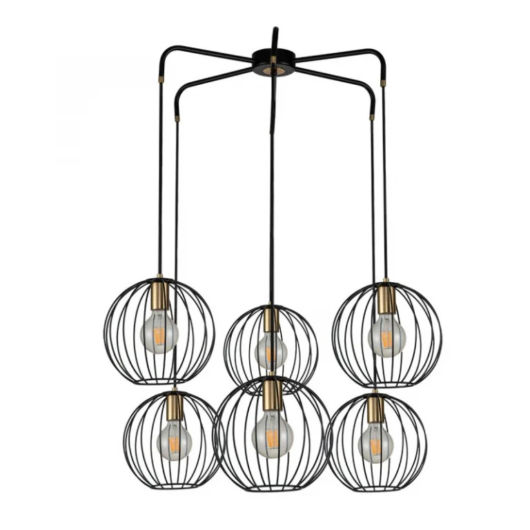 Escada 10176/6 E27*60W Black/Brass