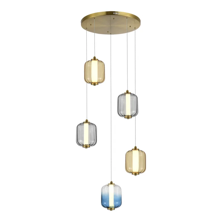 SL1193.303.05 Светильник подвесной ST-Luce Латунь/Янтарный,Дымчатый,Голубой LED 510W 3000K