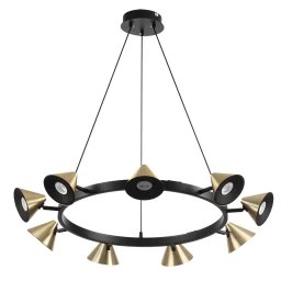 8233/9 COMFI LN25 черный/золото, металл Подвесной светильник GU10 9*35W 220V LAMINA