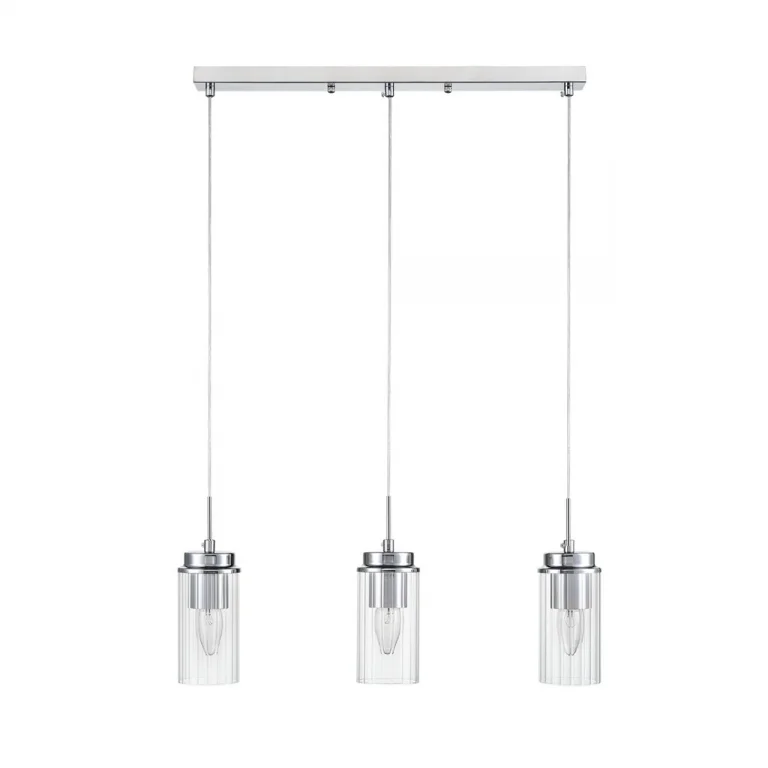8102/3A COMFI LN25 хром/прозрачный металл/металл Подвес Е14 3*40W 220V ISHA
