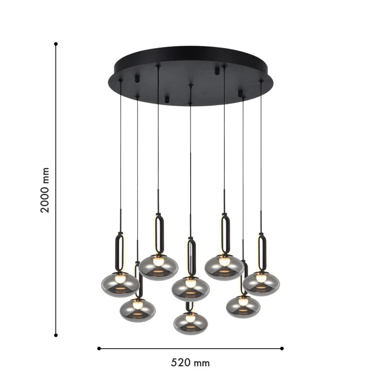 4284-8P, подвесная люстра, D520xH2000, 8xLEDx9W, 3600LM, 4000K