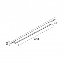 ST665.446.16 Магнитный трековый светильник Черный LED 1*16W 4000K 720Lm Ra>80 36° IP20 L600xW10xH18 