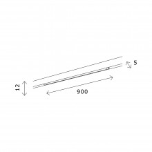 ST667.436.15 Магнитный трековый светильник Черный LED 1*15W 3000K 1 060Lm Ra>80 100 IP20 L900xW5xH12