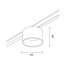ST669.336.05 Магнитный трековый светильник Латунь LED 1*5W 3000K 350Lm Ra>90 36° IP20 D60xH38 24V
