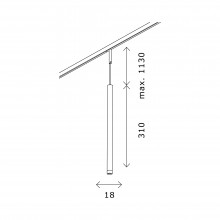 ST672.433.03 Магнитный трековый светильник Черный LED 1*3W 3000K 100Lm Ra>90 36° IP20 D18xH310 24V