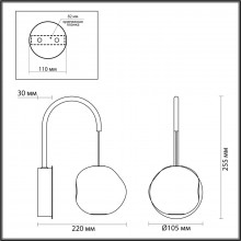 5085/5WL L-VISION ODL25 золото/прозрачный/металл/акрил Бра LED 5W 4000K 240Лм JEMSTONE