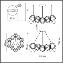 5086/56L L-VISION ODL25 античная бронза/металл Люстра LED 56W 4000K 3360Лм TRELLIS