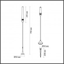 7020/4GL NATURE ODL25 Ландшафтный светильник 790мм металл/акрил IP65 LED 4W CRI 90 3000K 24V CANNA (