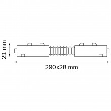 505156 Соединитель трековый однофазный TETA регулируемый гибкий БЕЛЫЙ для PRO