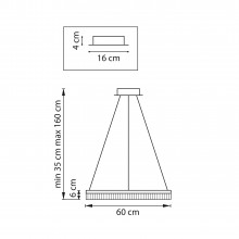 736161 Люстра ROTONDA 38W LED 2106LM 180G ЛАТУНЬ 3000K