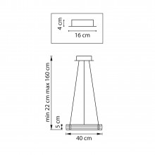 736241 Люстра ROTONDA 21W LED 1053LM 360G ЛАТУНЬ 3000K