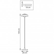 738773 Торшер ACRILE 7W LED 263LM 120G ЗОЛОТО/ЧЕРНЫЙ 3000K