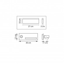 808557 Бра MURO 4W+3W LED LM ЧЕРНЫЙ 3000K