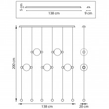 815501 Люстра DAFNE LED 5x8.5W ЛАТУНЬ 3000K