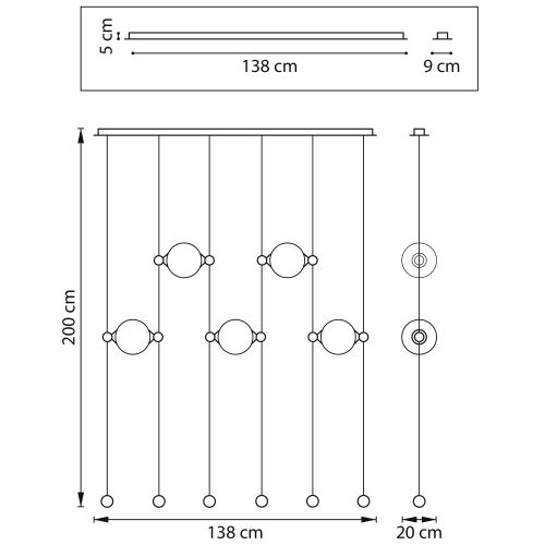 815501 Люстра DAFNE LED 5x8.5W ЛАТУНЬ 3000K