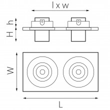 i526162 Светильник INTERO TUBO LED 7W*2 360LM*2 60G БЕЛЫЙ 3000K (217526+217162+217162)