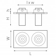 i526262 Светильник INTERO TUBO LED 10W*2 500LM*2 60G БЕЛЫЙ 3000K (217526+217262+217262)