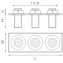 i536262 Светильник INTERO TUBO LED 10W 500LM 60G БЕЛЫЙ 3000K (217536+217262+217262+217262)