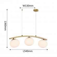 4055-3P, подвесная люстра, L540xW130xH210/1360, 3xG9x28W, excluded