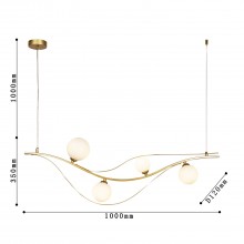 4059-4P, подвесная люстра, L1000xW120xH350/1350, 4xG9LEDx5W, excluded