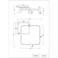 4070-4U, потолочный светильник, L600xW600xH210, LEDx145W, 2800-6000LM, 3000-6000K, included, remote 