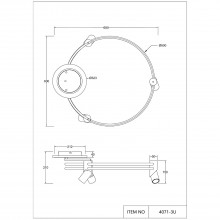 4071-3U, потолочный светильник, L680xW600xH210, LEDx135W, 3500-7000LM, 3000-6000K, included, remote 