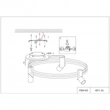 4071-3U, потолочный светильник, L680xW600xH210, LEDx135W, 3500-7000LM, 3000-6000K, included, remote 