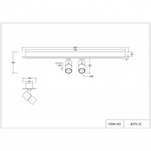 4079-2C, потолочный светильник, L800xW100xH160, LEDx45W, 1500-3000LM, 3000-6000K, included, remote c