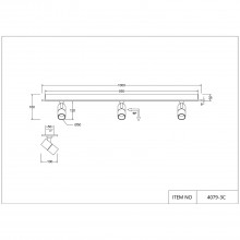 4079-3C, потолочный светильник, L1000xW100xH160, LEDx60W, 2200-4200LM, 3000-6000K, included, remote 