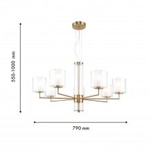 4086-7P, подвесная люстра, D790xH550/1000, 7xE14x40W, excluded