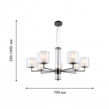 4087-7P, подвесная люстра, D790xH550/1000, 7xE14x40W, excluded