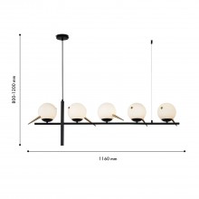 4106-5P, подвесная люстра, L1160xW150xH800/1200, 5xE27x60W, excluded