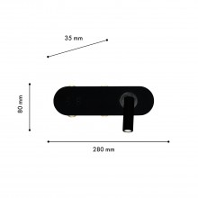 4170-5W, настенный светильник, D35xW280xH80, LEDx4W + 1xLEDx3W, 315LM, 4000K, included, switch