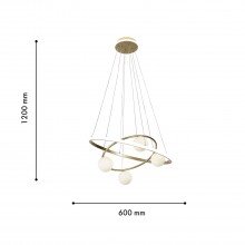 4185-6P, подвесная люстра, D600xH150/1200, 4xG9LEDx10W, excluded + LEDx70W + LEDx20W, 4725LM, 3000-6