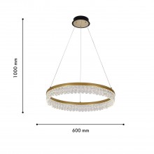 4186-1P, подвесная люстра, D600xH130/1000, LEDx68W, 3570LM, 3000-6000K, included, remote control