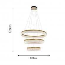 4186-3P, подвесная люстра, D800xH130/1400, LEDx45W + LEDx67W + LEDx91W, 10658LM, 3000-6000K, include