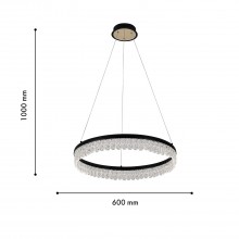 4187-1P, подвесная люстра, D600xH130/1000, LEDx68W, 3060LM, 3000-6000K, included, remote control