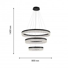 4187-3P, подвесная люстра, D800xH130/1400, LEDx45W + LEDx67W + LEDx91W, 9135LM, 3000-6000K, included