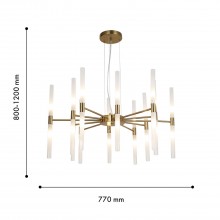 4196-20P, подвесная люстра, D770xH800/1200, 20xG9x20W, excluded