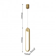 4221-1P, подвес, D60xW100xH450/1450, LEDx20W, 1600LM, 4000K, included