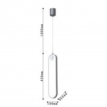 4222-1P, подвес, D60xW100xH450/1450, LEDx20W, 1600LM, 4000K, included