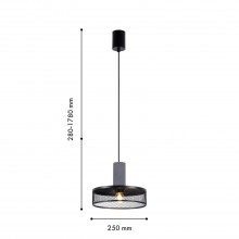4273-2P, подвес, D250xH280/1780, 1xE27x60W, excluded