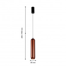 4295-1P, подвес, D80xH500/1800, LEDx5W, 450LM, 4000K, included