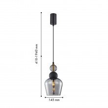 4340-1P, подвес, D145xH440/1940, 1xE27x40W, excluded
