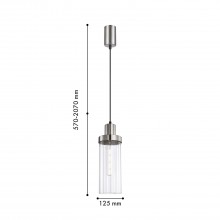 4363-1P, подвес, D125xH570/2070, 1xE27x40W, excluded
