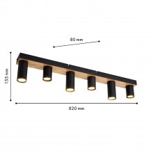 4431-6C, потолочный светильник, L820xW80xH155, 6xGU10x50W, excluded