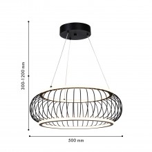 4435-2P, подвесная люстра, D500xH300/1200, LEDx40W, 4300LM, 3000-6000K, included, remote control