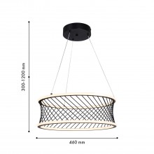 4436-2P, подвесная люстра, D460xH300/1200, LEDx40W, 4300LM, 3000-6000K, included, remote control